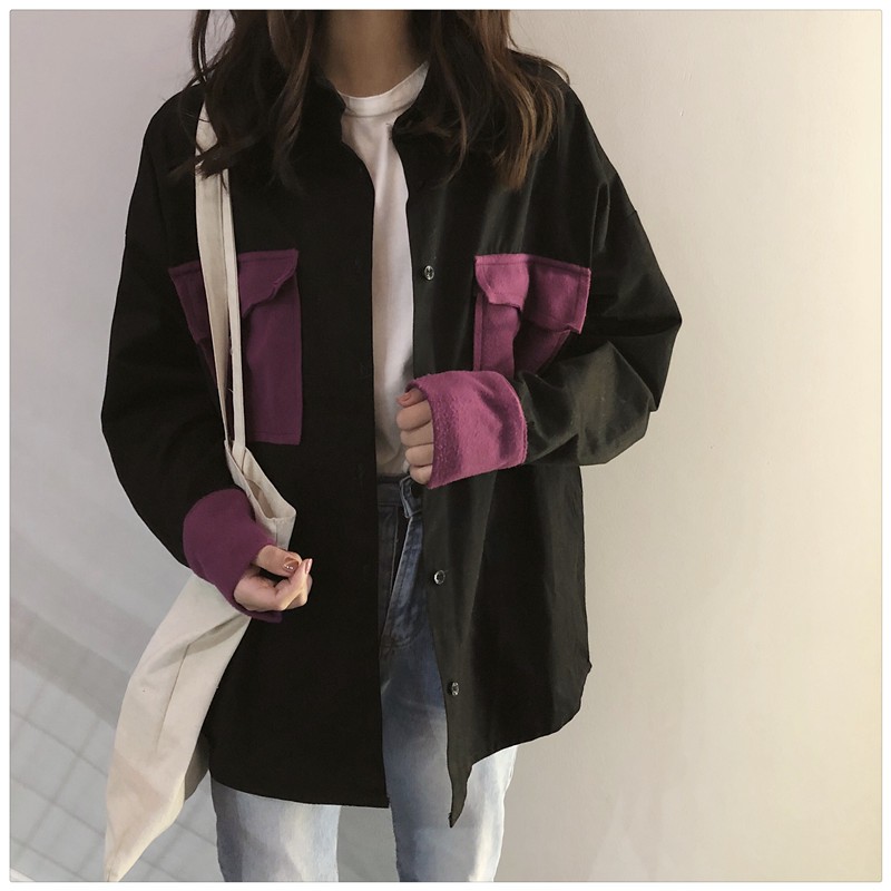 Áo sơ mi nữ form rộng khoác ngoài Emilyshop