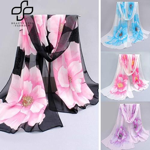 Khăn choàng cổ in hoa lớn