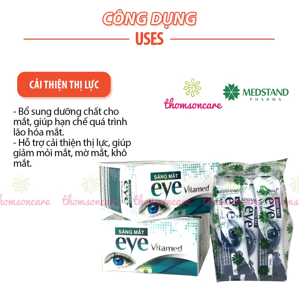 Siro bổ mắt cho bé Eye vitamed Hộp 20 gói từ việt quất, betacaroten, vitamin A và Lutein, sáng mắt, giảm cận thị