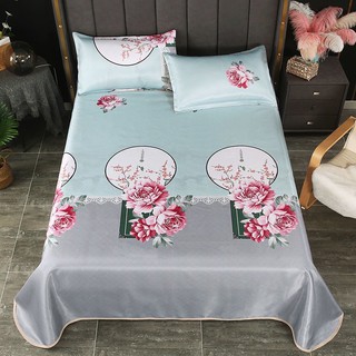 Ga Giường Vải Lụa Lạnh Bộ 3 Món , Ga Trải Giường Lụa Lạnh