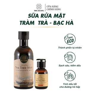 Sữa Rửa Mặt Tràm Trà Bạc Hà MỘC HƯƠNG Castile Liquid Soap Tea Tree Mint Làm Sạch Sâu Giảm Mụn Dành Cho Da Dầu 250ml