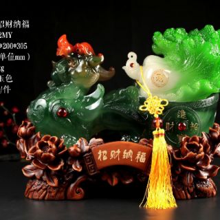 [Giá Tại Kho] Tỳ Hưu Phong Thuỷ  Kéo Bắp Cải Ngang 27cm Hàng Đẹp Loại 1 (Quà Tặng, Đặt Bàn Thờ Thần Tài)