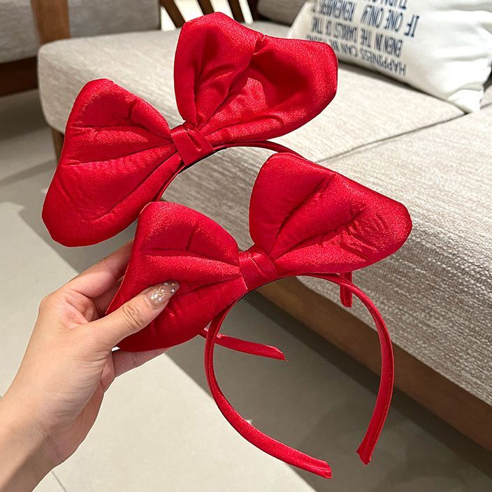 Băng Đô Nơ Đỏ Cỡ Lớn Thời Trang Thu Đông 2022 Dễ Thương Cho Nữ