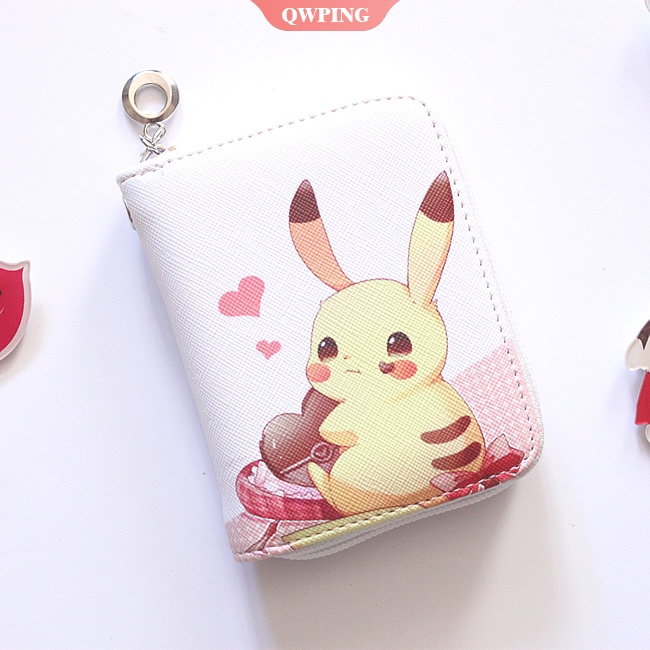 Ví Da Đựng Tiền Xu Hình Pikachu Hoạt Hình Anime Thời Trang Có Khóa Kéo Quà Tặng Sinh Nhật Cho Bé