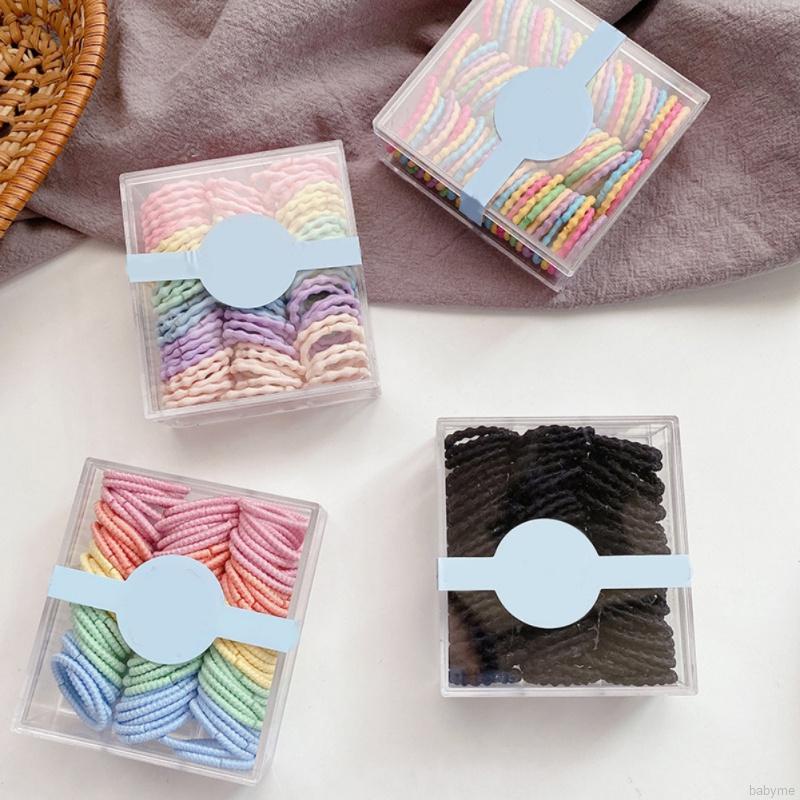 Set 100 dây buộc tóc màu kẹo dễ thương