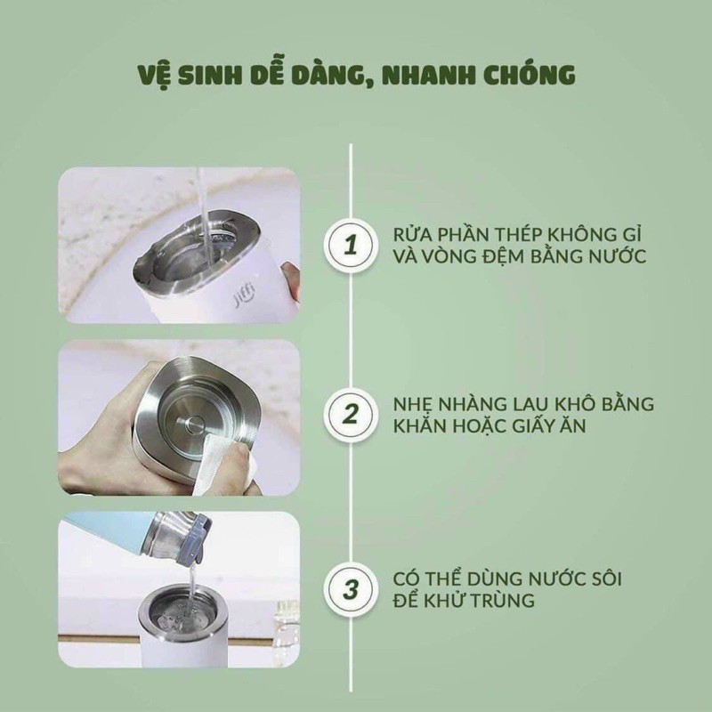 Máy hâm sữa cầm tay đi động không dây Jiffi 3.0