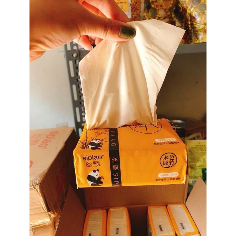 [Mã 267FMCGSALE giảm 8% đơn 500K] GIẤY GẤU TRÚC SIPIAO - BÁN LẺ - 1 GÓI 300 TỜ HÀNG (LOẠI 1 ĐỦ CÂN)