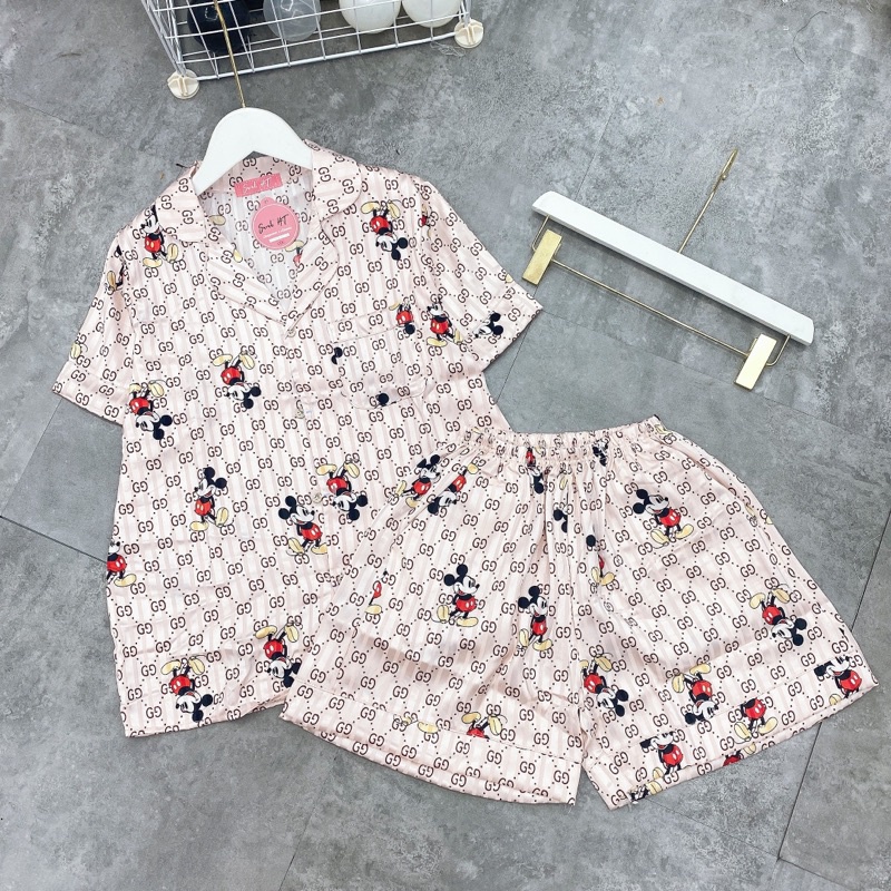 Bộ Pijama Bộ Ngủ Mặc Ở Nhà Chất Lụa kẻ Mặc Dễ Chịu Thoáng Mát Hàng Thiết Kế Cao Cấp