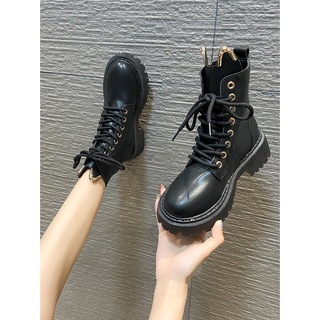 Giày Bốt Martin Cổ Thấp Đế Dày Thời Trang Xuân Thu Cho Nữ