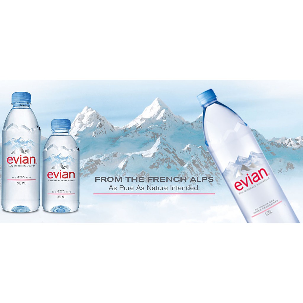 Nước suối Pháp - nước khoáng EVIAN  500ml-1250ml