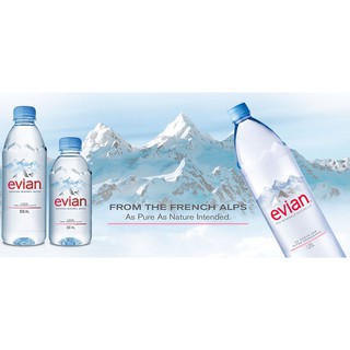 Nước suối pháp, nước khoáng Evian chai 500ml (quà tặng)