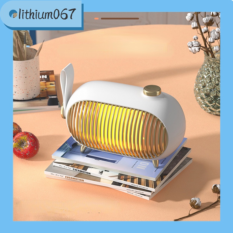 Lithium067 Máy sưởi, quạt sưởi gốm làm ấm phòng nhanh công suất lớn -  không gian nhỏ 900W PTC Gốm sứ Sưởi ấm nhanh 3 cấp độ Tắt tiếng Bảo vệ quá nhiệt 110‑220V