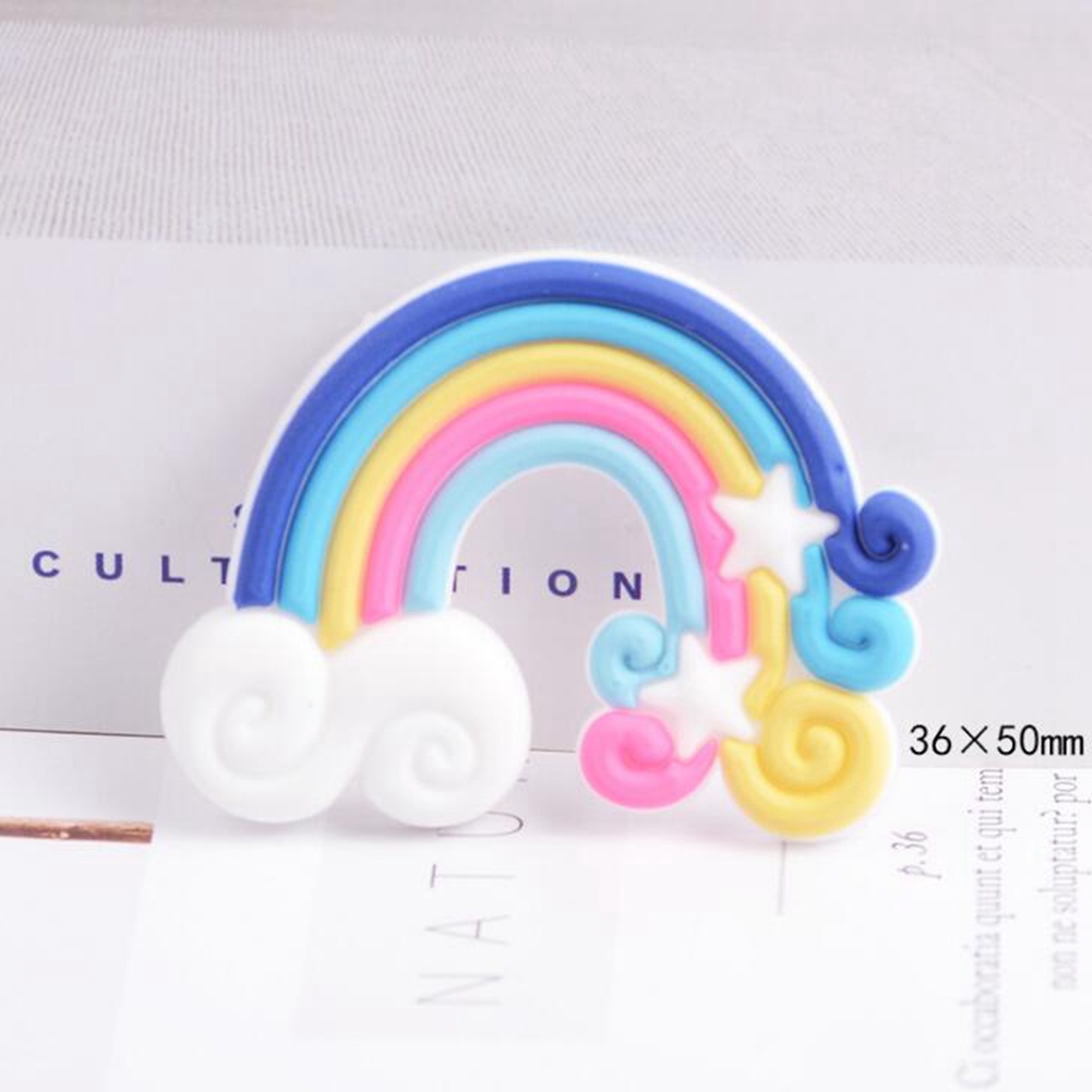 Bộ 10 Miếng Dán Pvc Hình Cầu Vồng Hoạt Hình Trang Trí Sổ Tay / Đồ Thủ Công Diy
