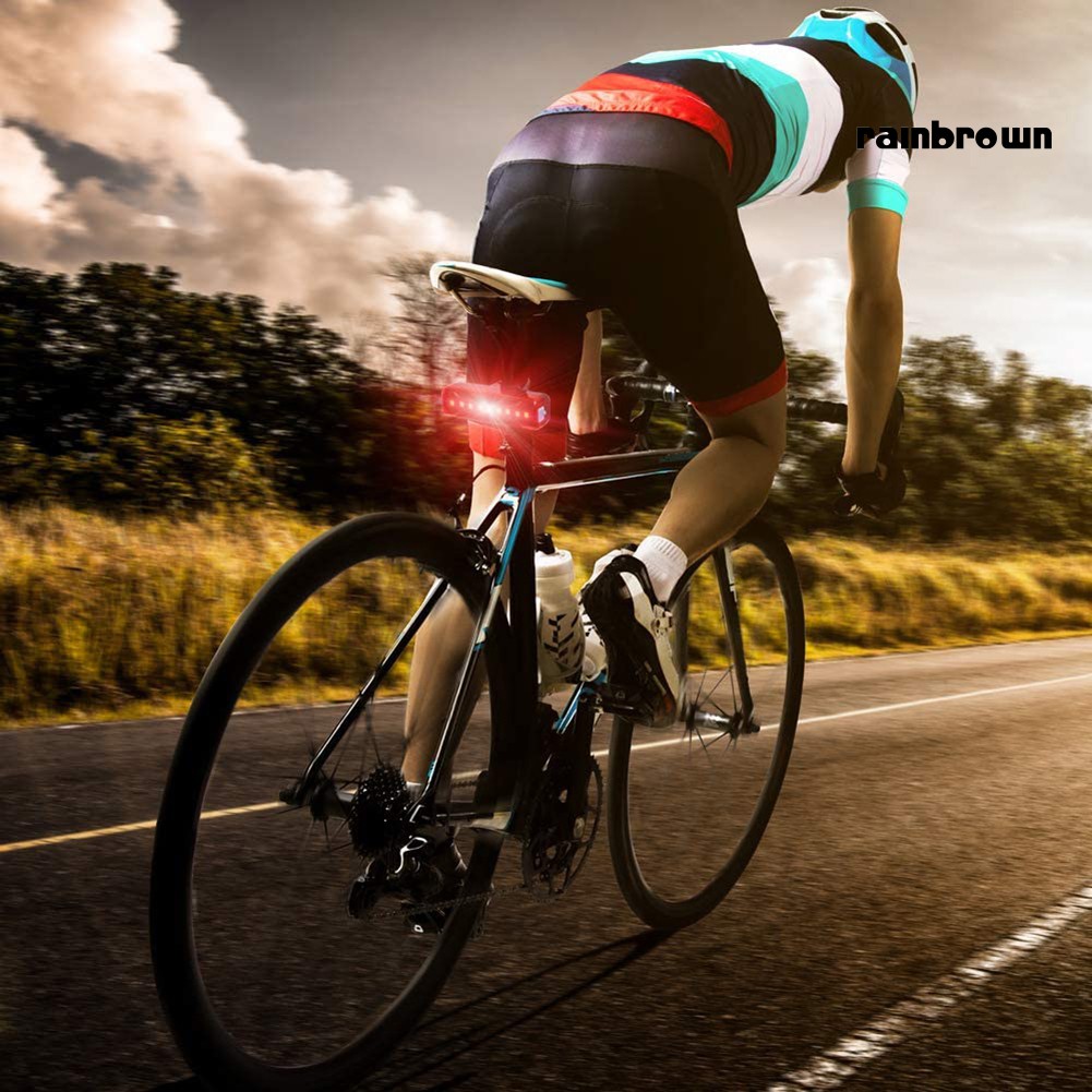 -RXZ- Bicycle Tail Light USB Rechargeable Wireless Cycling LED Warning Bike Rear Lamp