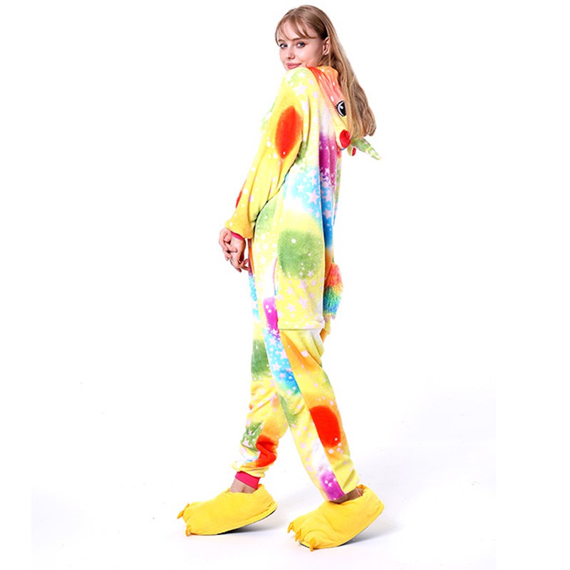 Rainbow Kigurumi Adult Women  Pajama Animal Anime Cosplay Party Performance Halloween  Pijama