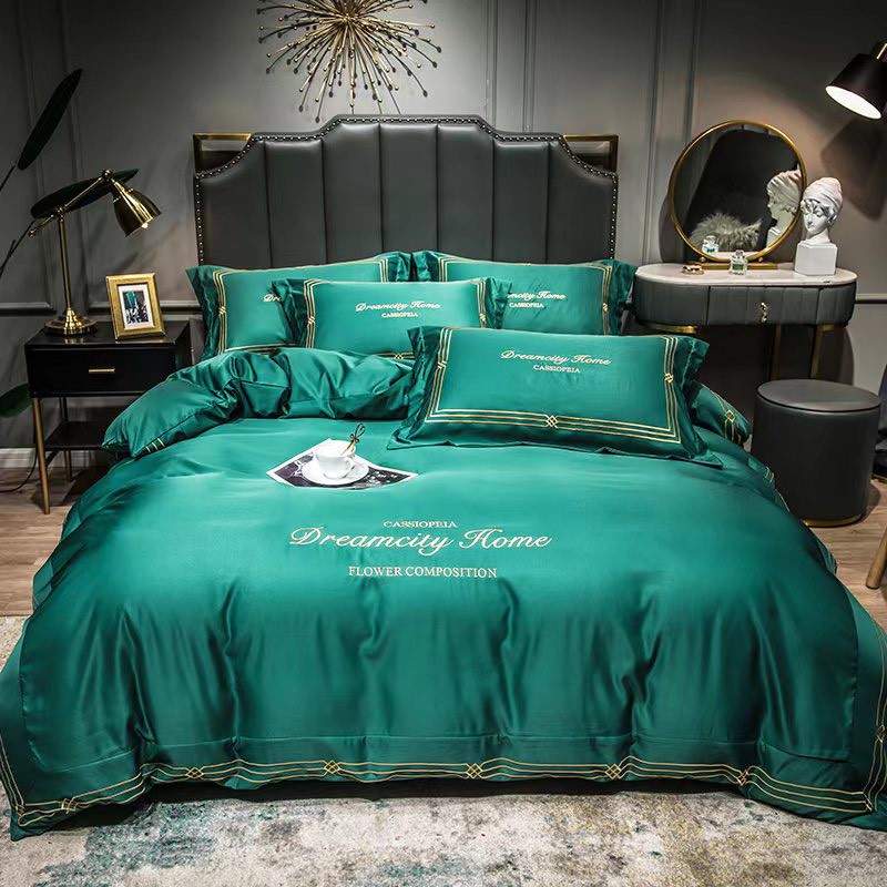 [FREESHIP] Bộ chăn ga gối ga giường Lụa Dream City Home - Lụa Thêu cao cấp - Ngân Khánh Bedding