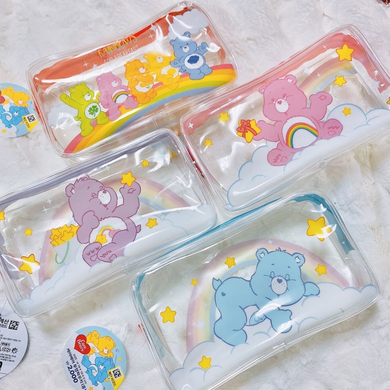 HỘP TÚI NHỰA TRONG SUỐT NHIỀU CỠ BST CARE BEARS - DAISO HÀN QUỐC