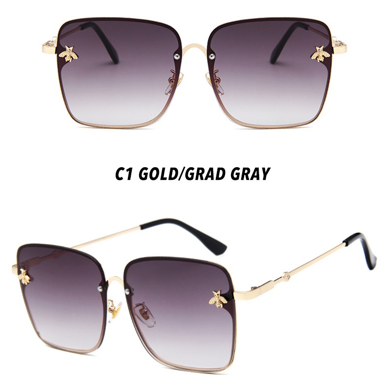 Kính mát vuông không gọng chống tia UV400 cho nữ