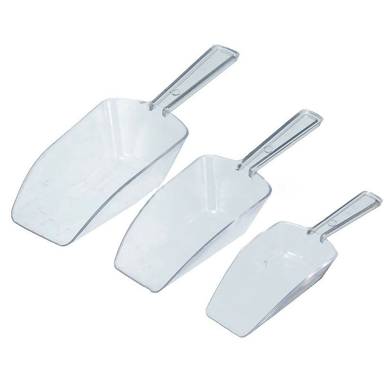 3Pcs Mini Clear Plastic Ice Scoop Scoopers for Weddings Candy Dessert Buffet Ice Cream Protein Powder