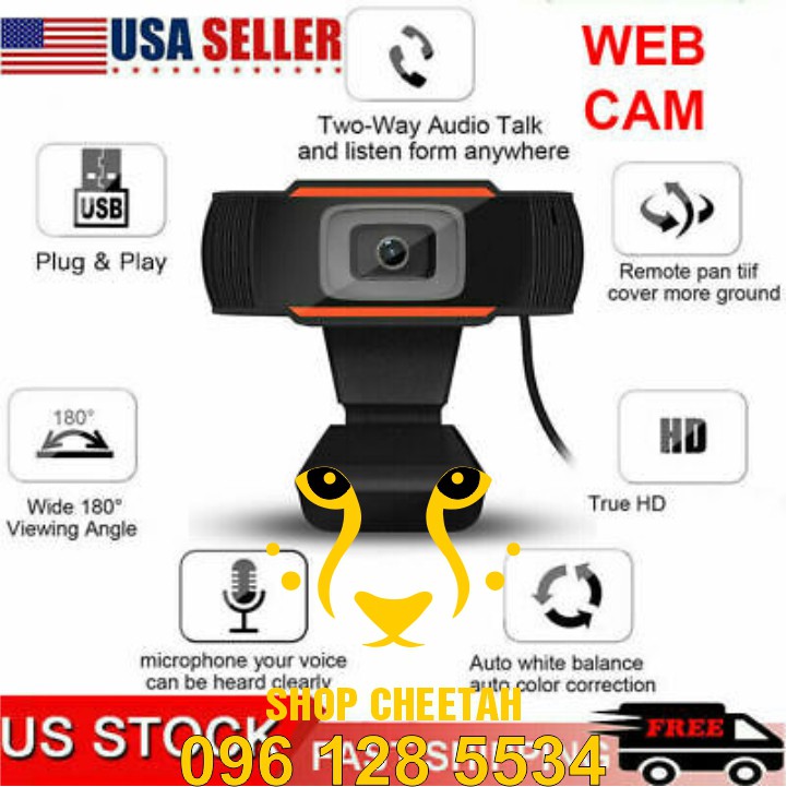 Webcam đế cao và đế kẹp HD 720P – Tích hợp Mic và đèn Led hỗ trợ học trực tuyến – Hình siêu nét – Âm thanh chuẩn thực