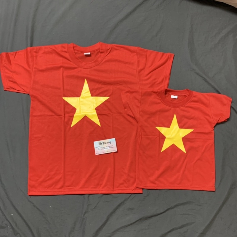ÁO CỜ ĐỎ SAO VÀNG 100% COTTON (tặng sticker và băng rôn)