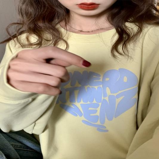 【Keroro】ÁO thu đông nữ in hình trái tim chất dày dặn siêu xinhh | BigBuy360 - bigbuy360.vn