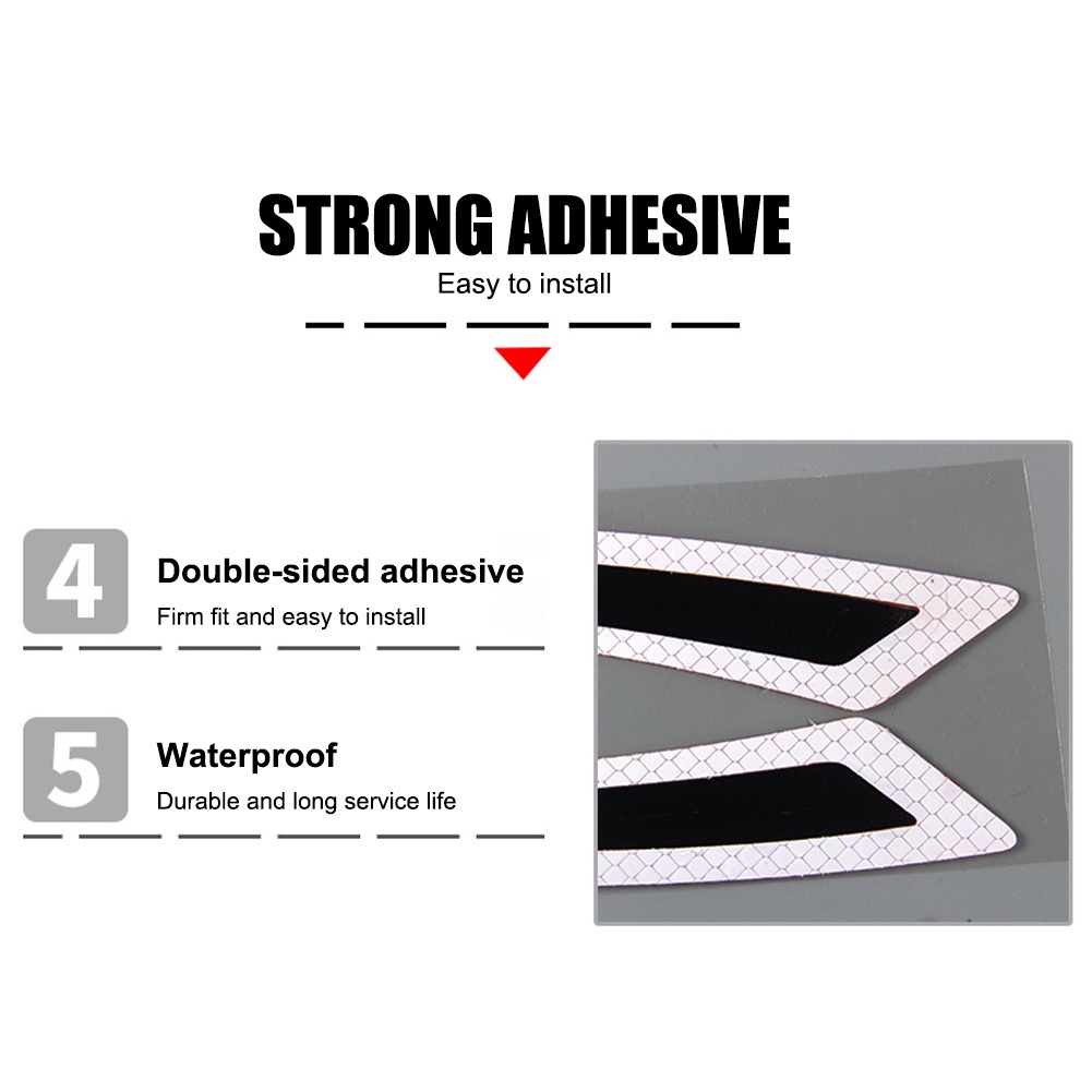 Bộ 2 Miếng Dán Phản Quang 5D Bằng Sợi Carbon Trang Trí Xe Hơi