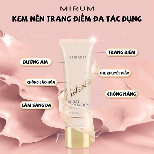 Kem trang điểm đa tác động 6 trong 1 Mirum Multi Protection BB Cream SPF30/PA++ 50g
