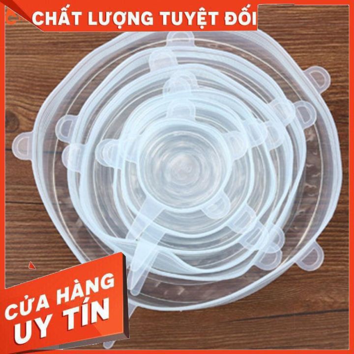 Bộ nắp đậy silicon bọc thực phẩm, hộp thức ăn, chai nhựa