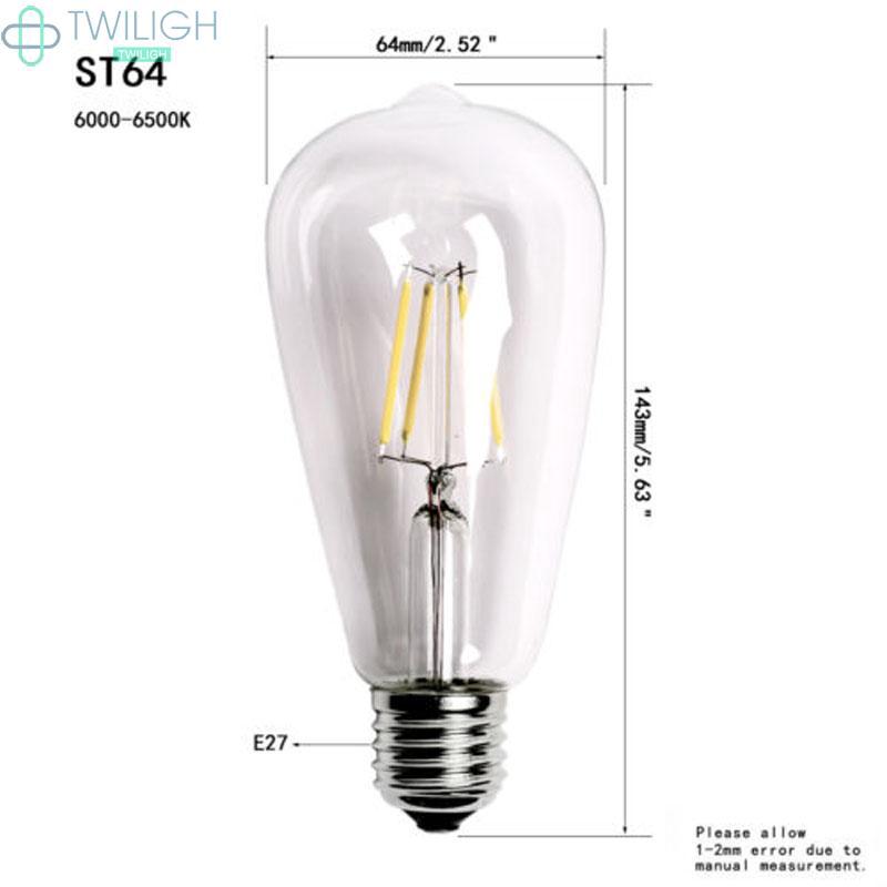 Bóng đèn LED phong cách Edison dạng dây tóc 2W-8W ST64 E27