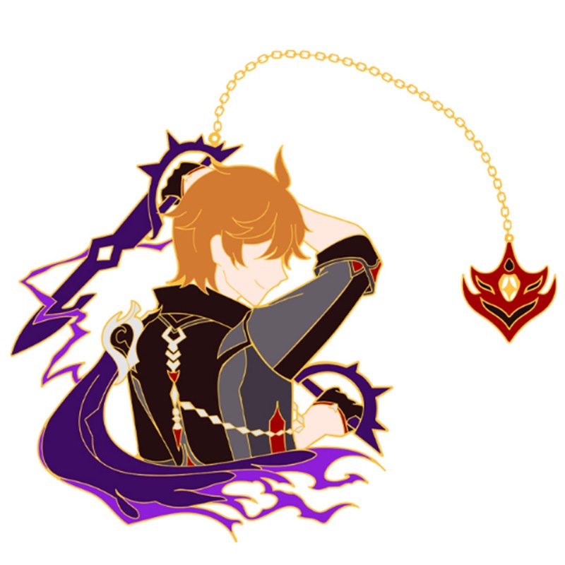 Ghim Cài Áo Bằng Kim Loại Hình Game Genshin Impact Zhongli Xiao Keqing