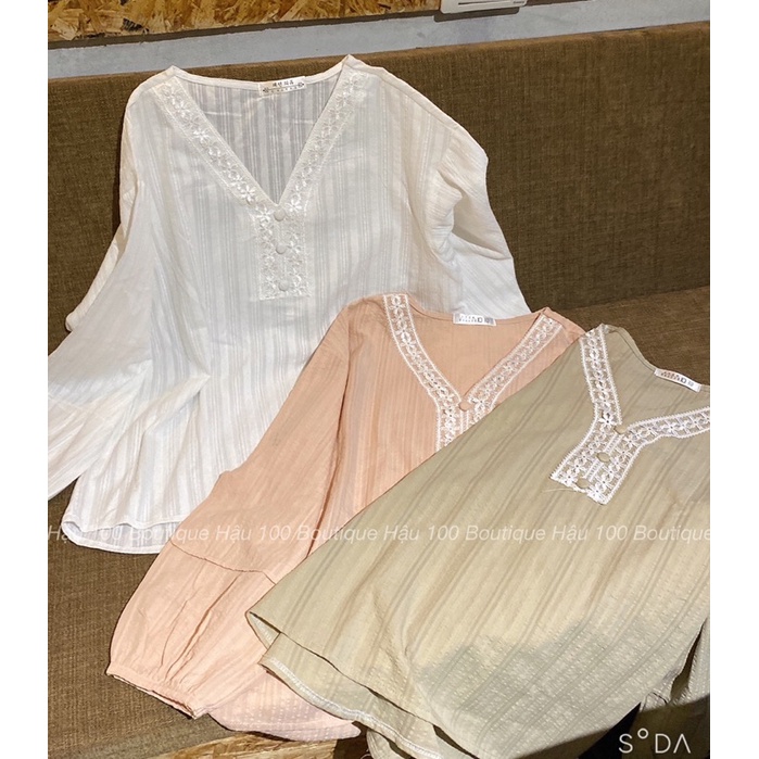 Áo babydoll khuy bọc cổ y sang trọng phong cách Korea by
