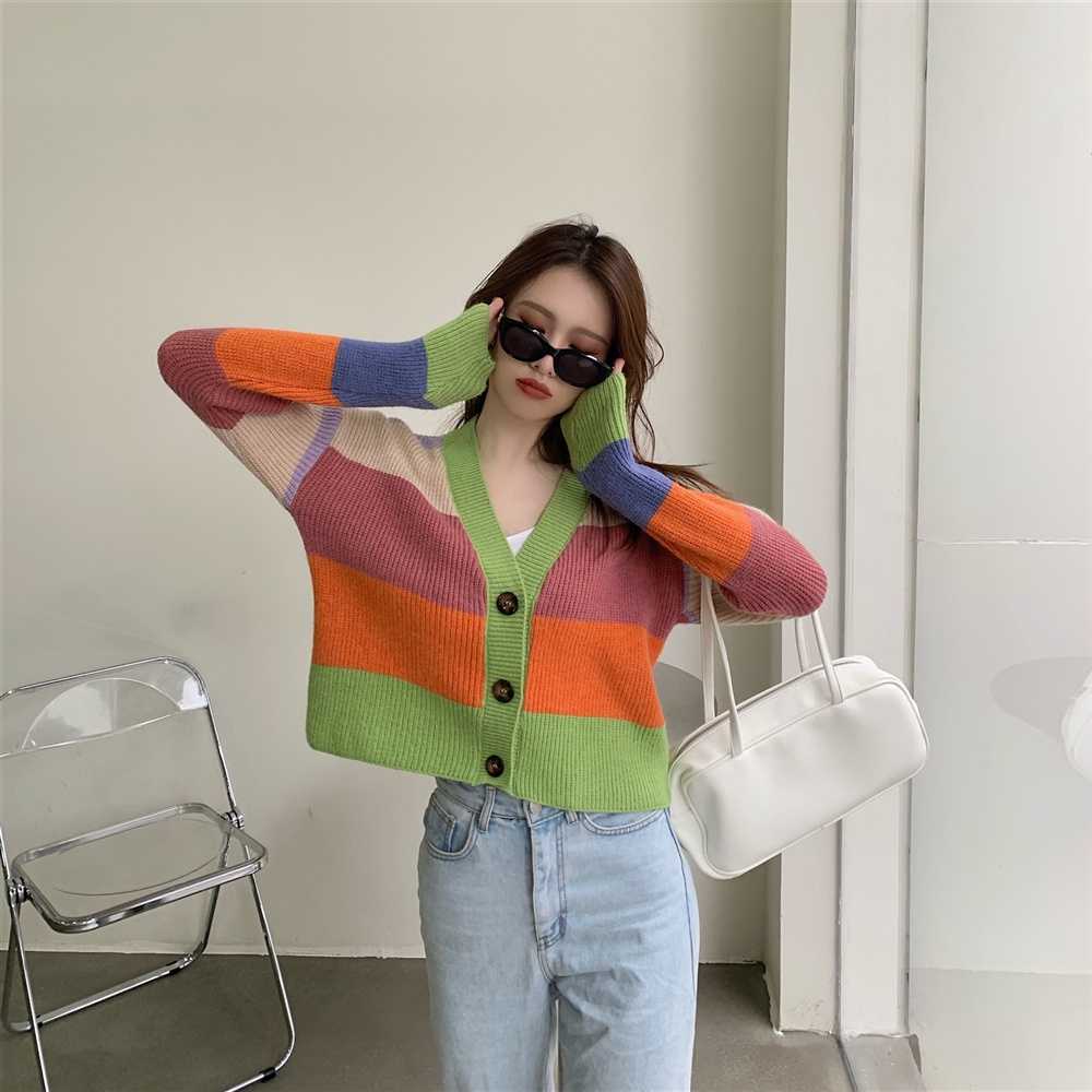 Xiaozhainv Áo Khoác Cardigan Vải Dệt Kim Tay Dài Dáng Rộng Cài Khuy Phong Cách Hàn Quốc Thời Trang | BigBuy360 - bigbuy360.vn