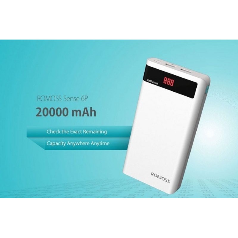 Pin sạc dự phòng Romoss sense 6P - 20000mAh chính hãng