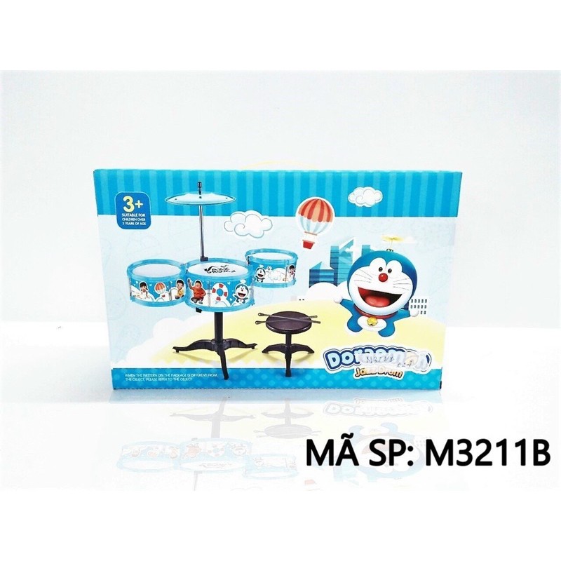 Bộ trống Jazz Drum Doraemon cho bé có ghế ngồi TPHCM