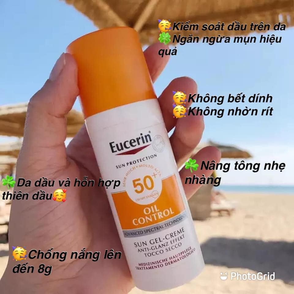 Kem chống nắng da dầu mụn Eucerin Sun Gel Cream Dry Touch Oil Control Spf50+ 50ml