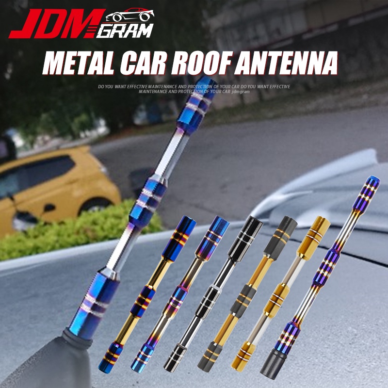 hợp kim nhôm ăng ten ô tô 1pc 10/12 cm màu xanh lam cháy Ô tô Bộ thu radio AM / FM chống thấm nước phổ thông trên nóc Ô tô Đài phát thanh cột âm thanh trên không với bộ chuyển đổi Phụ kiện ngoại thất ô tô