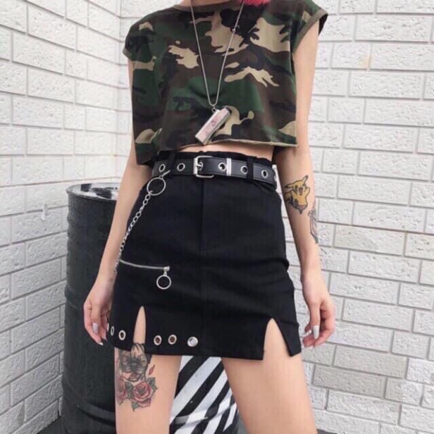 Thắt Lưng Nữ Dây Xích Bản Nhỏ Siêu Cá Tính BIGOMALL - Dây Nịt 1 Oze Kèm Dây Xích Cá Tính