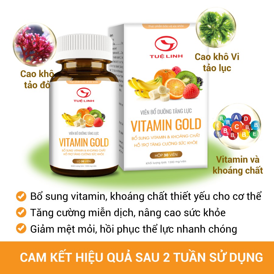 Viên bổ dưỡng tăng lực Vitamin Gold Tuệ Linh