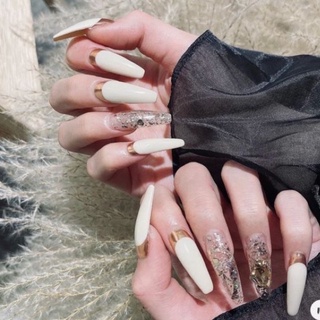 🎀Nail box,móng up thiết kế trắng viền tráng gương🎀