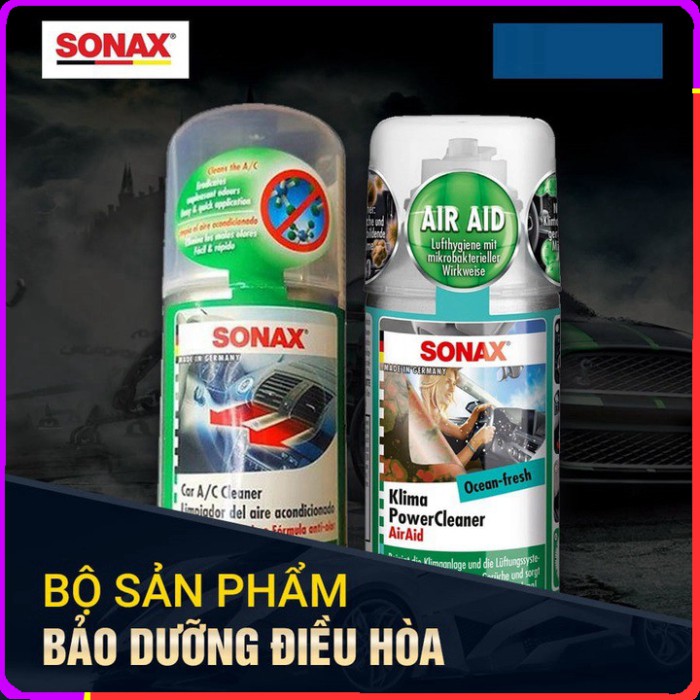 Sản Phẩm Chai khử mùi, diệt khuẩn và làm sạch điều hòa ô tô Sonax 323600: Sonax Car A/C cleaner 100ml