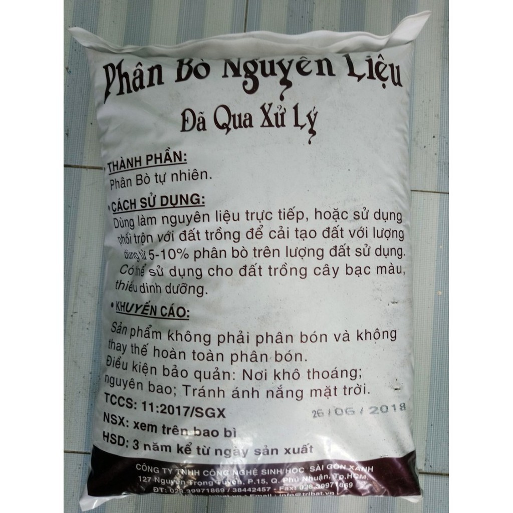 Phân Bò Tribat 3dm3 - Phân Bò Khô Đã Qua Xử Lý Tiêu Diệt Mầm Bệnh Bằng Nấm Đối Kháng Trichoderma