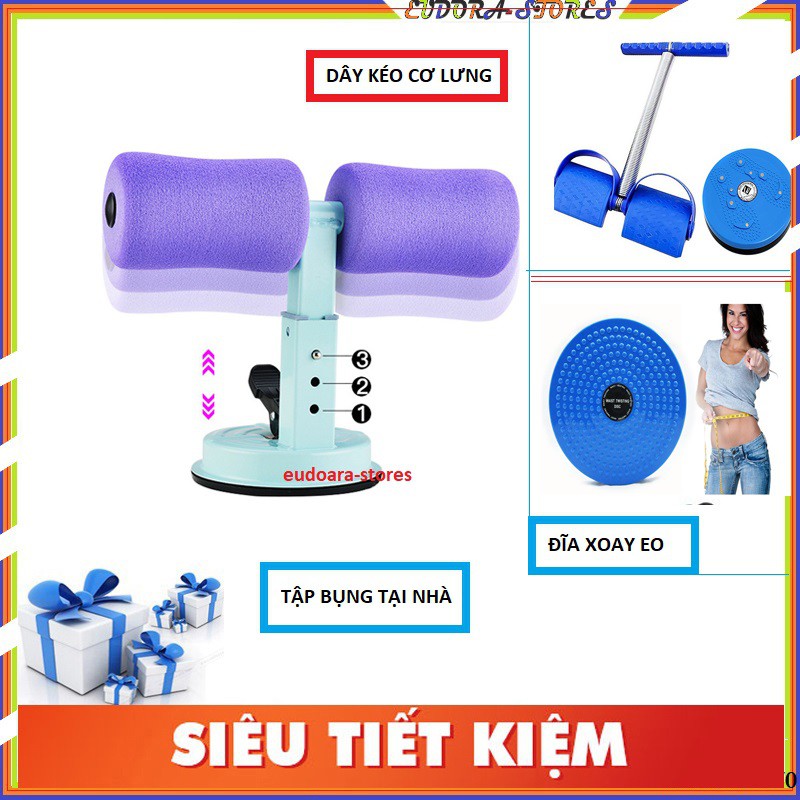 Dụng cụ tập cơ bụng, tập tại nhà hàng chuẩn - Dây kéo lưng, Dây tập thể dục, tập gym và đĩa xoay eo tại nhà