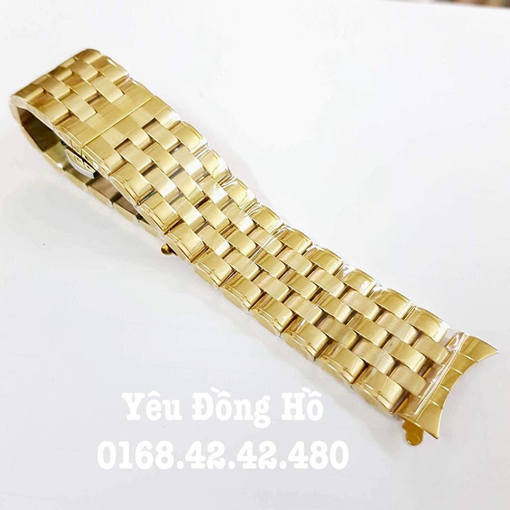 Dây đồng hồ thép không gỉ cao cấp màu vàng