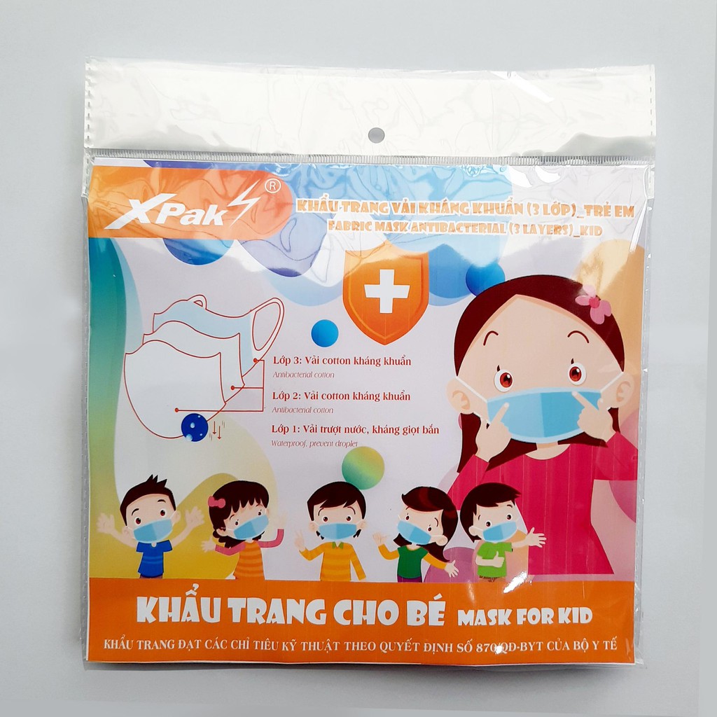  Khẩu Trang Kháng Khuẩn 3 Lớp Kid - XPak (5 cái/gói)