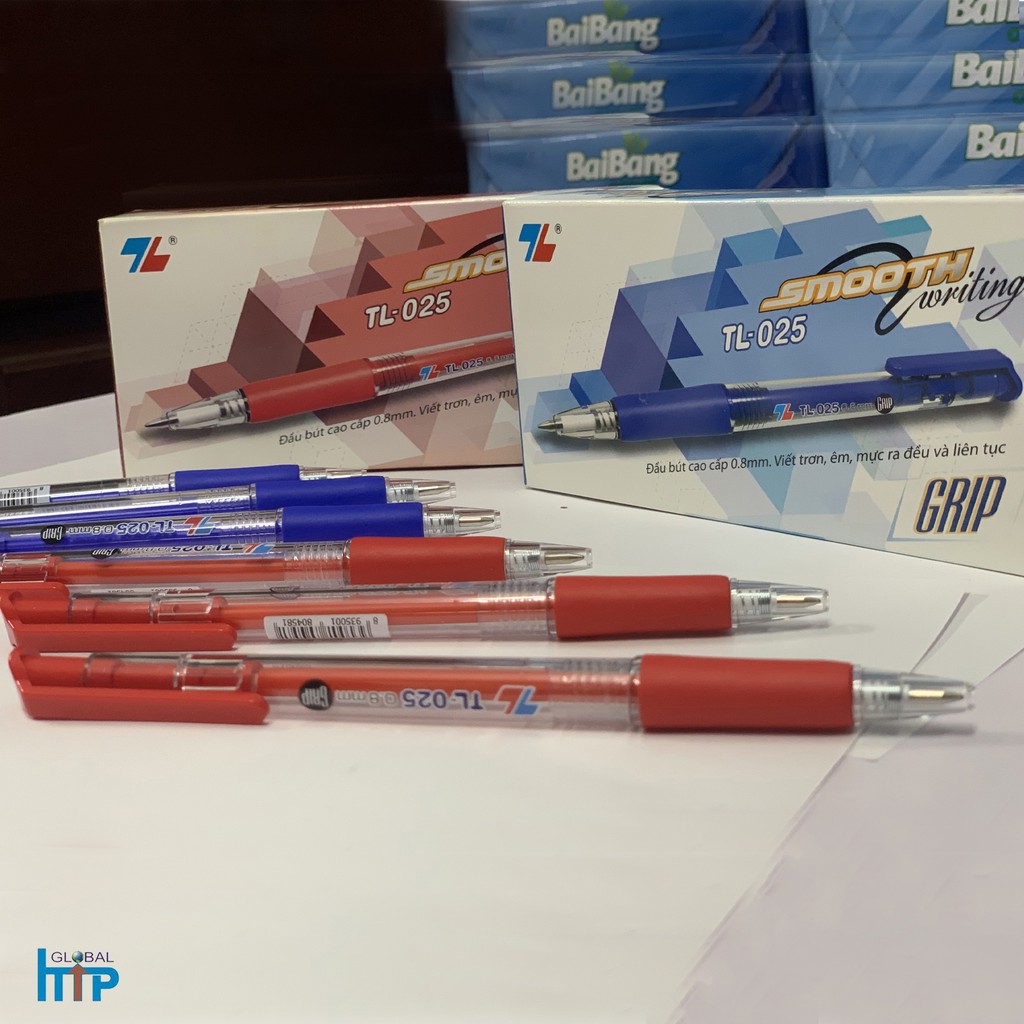 Bút Bi Thiên Long TL 025 Chính Hãng - có mực xanh / đen / đỏ - Bút Bi Học Sinh, Văn Phòng