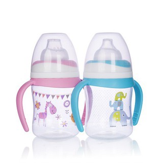 Bình uống nước núm hút mềm, 120ml  240ml ( màu hồng, màu xanh )
