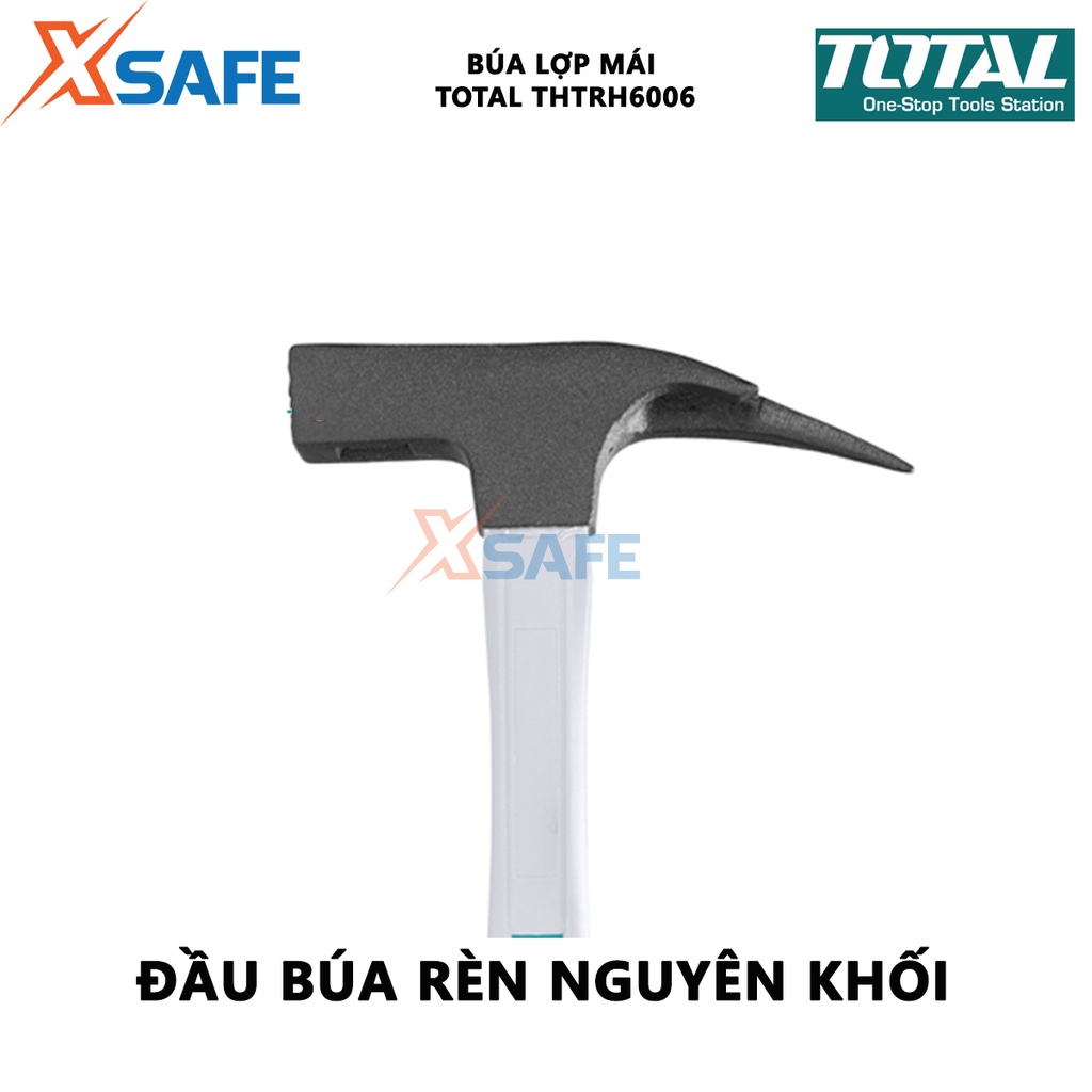 Búa lợp mái TOTAL THTRH6006 Búa cầm tay trọng lượng 600g, đầu búa rèn nguyên khối, chịu nhiệt, thép carbon 45#