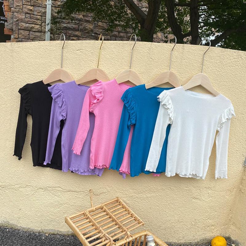 Áo thun tay dài màu sắc xinh xắn thời trang dành cho bé yêu