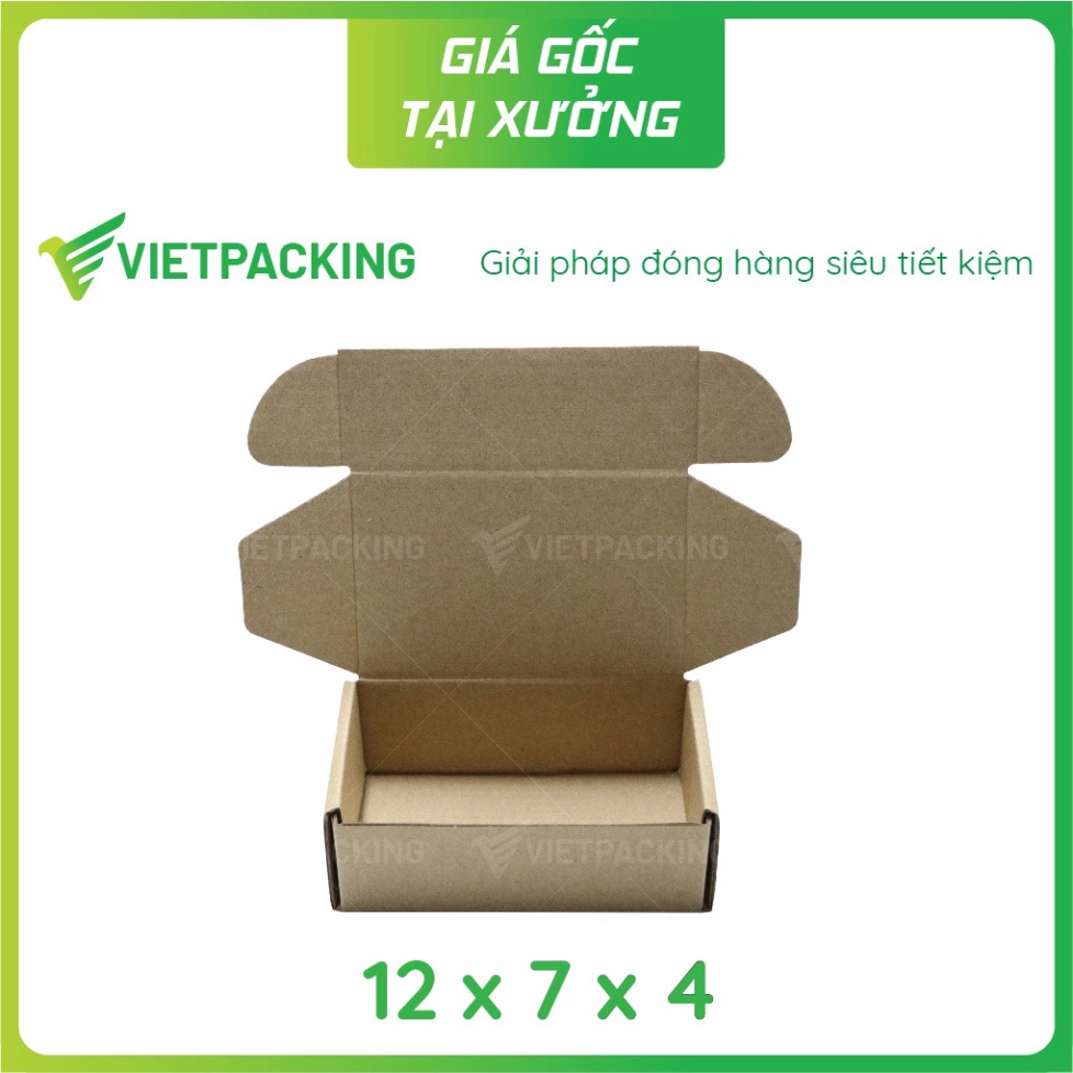 12x7x4 - 50 hộp carton nắp gài nhỏ, hình thức đẹp S041